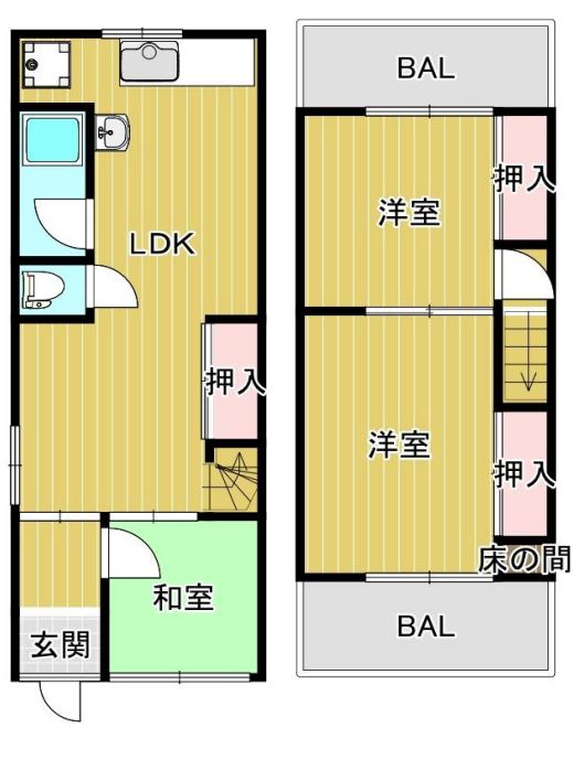 花園東町2丁目貸家の間取り写真