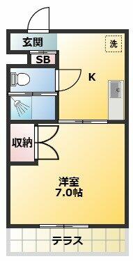 ＪＲ総武線 中野駅 徒歩9分 4階建 築40年の間取り写真
