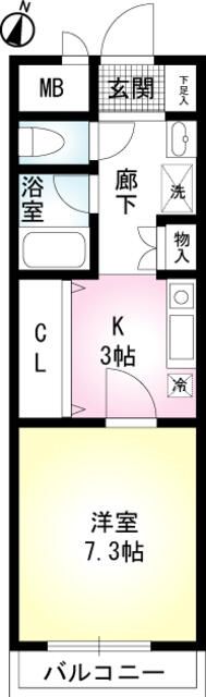 ＪＲ総武線 千葉駅 徒歩13分 7階建 築24年の間取り写真
