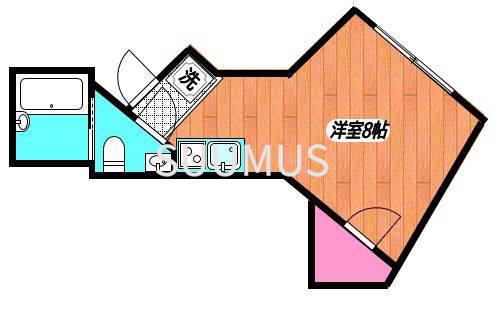 小田急線 代々木上原駅 徒歩4分 2階建 築13年の間取り写真