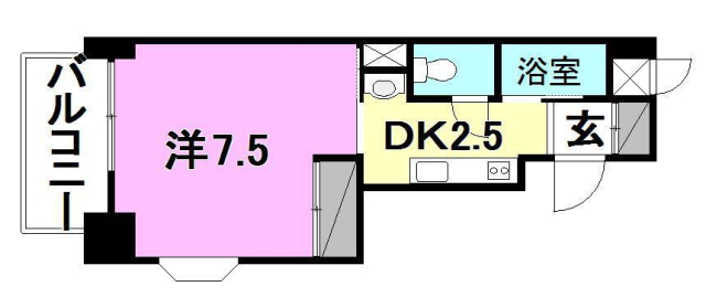 松山市山越のマンションの間取り