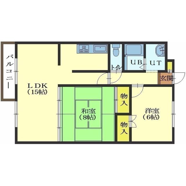 函館市梁川町のマンションの間取り