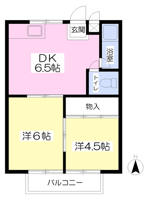 松山市西石井のアパートの間取り