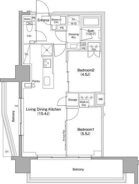 北区滝野川のマンションの間取り