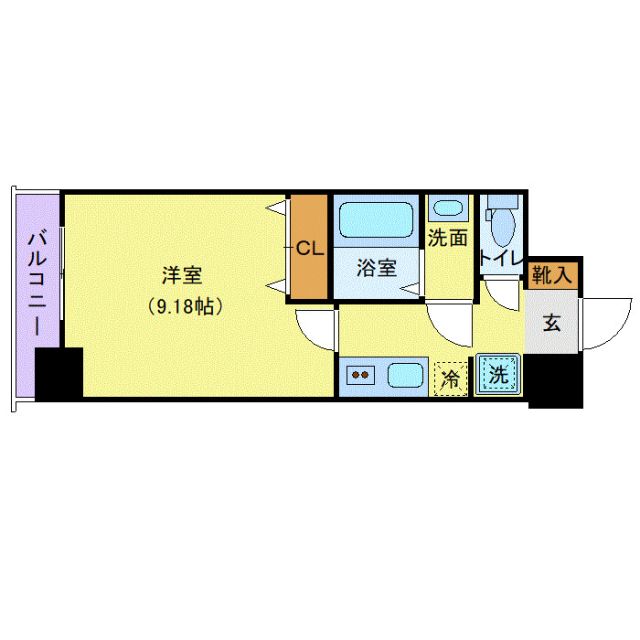 仙台市宮城野区小田原弓ノ町のマンションの間取り