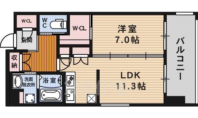 アスヴェル京都烏丸五条の間取り