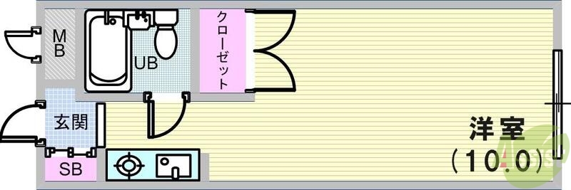 神戸市灘区篠原中町のマンションの間取り