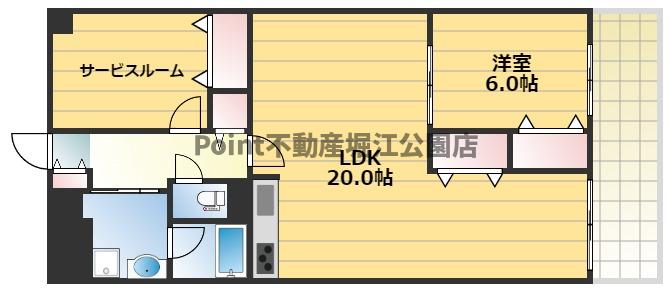 大阪府大阪市北区鶴野町（マンション）の賃貸物件の間取り