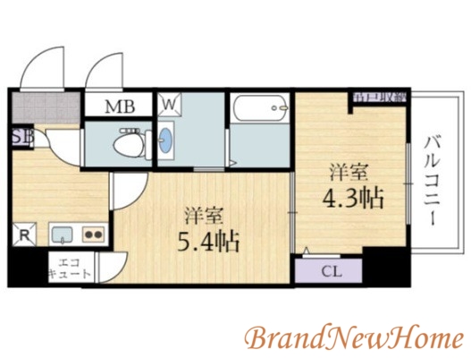 堺市堺区住吉橋町のマンションの間取り