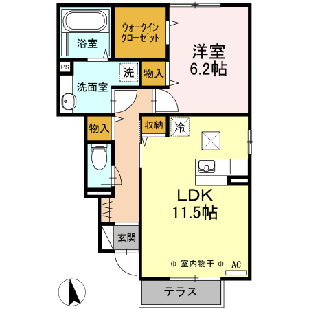 ローズコート塩山参番館の間取り