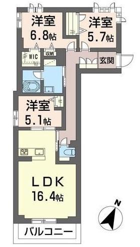 さいたま市緑区大字中野田のマンションの間取り