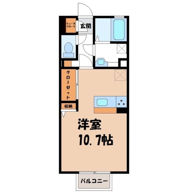 【古河市東牛谷のアパートの間取り】