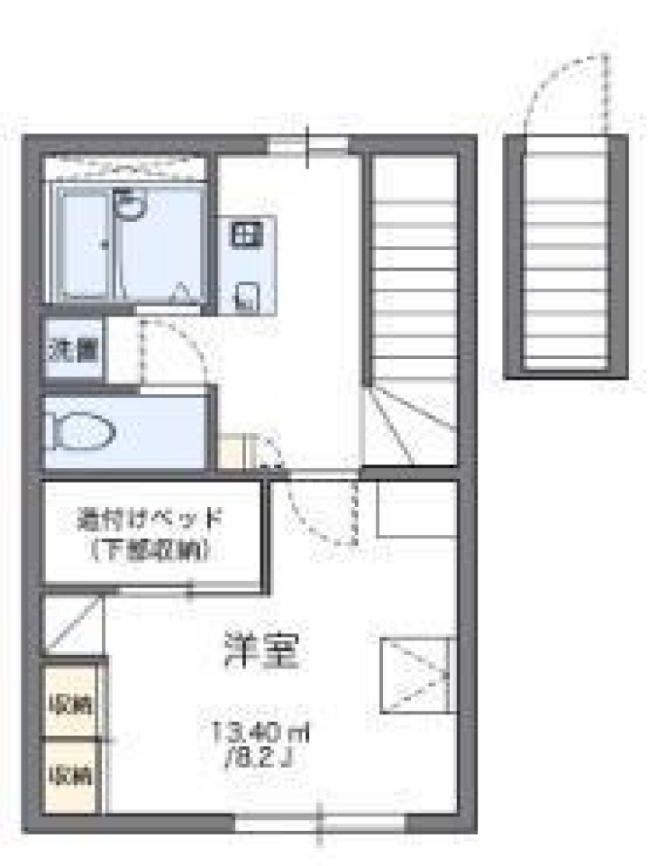 松山市山越のアパートの間取り