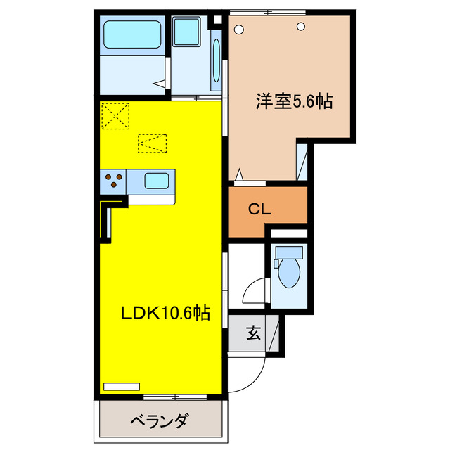 各務原市那加浜見町のアパートの間取り