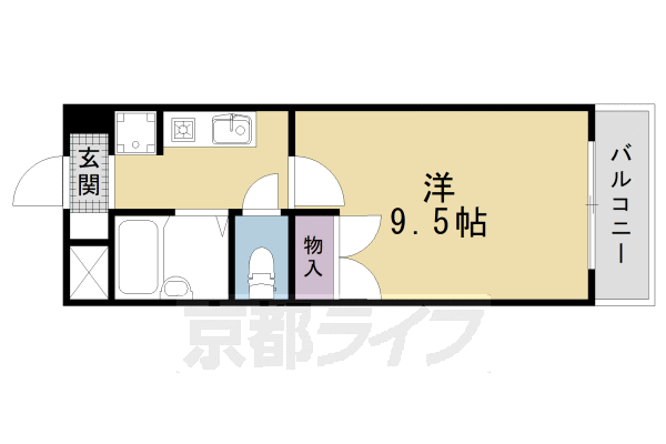 京都市南区唐橋川久保町のマンションの間取り