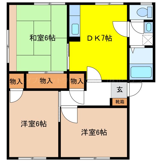 長野市大字北堀のアパートの間取り