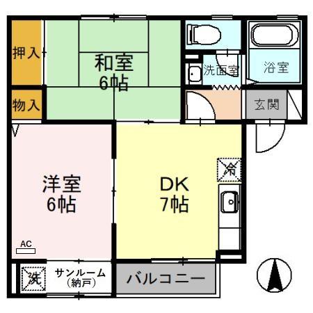 ウエスト・パルク　Ａ 106号室の間取り