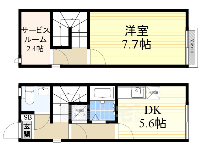 堺市堺区緑ヶ丘中町のアパートの間取り