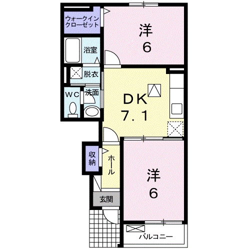 出雲市大社町北荒木のアパートの間取り