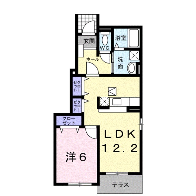 紀の川市打田のアパートの間取り