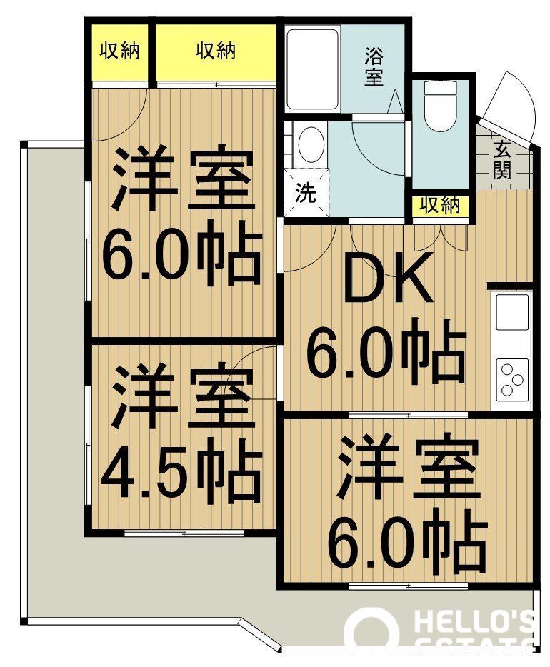 福生市加美平のマンションの間取り