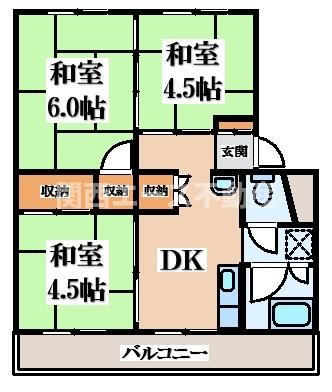 堺市南区晴美台のマンションの間取り