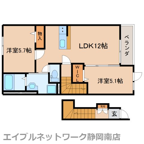 焼津市塩津のマンションの間取り