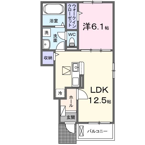 泉佐野市南泉ケ丘のアパートの間取り