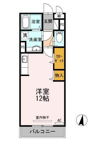 東広島市西条土与丸のアパートの間取り