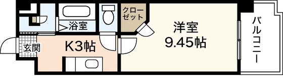 広島市中区東白島町のマンションの間取り