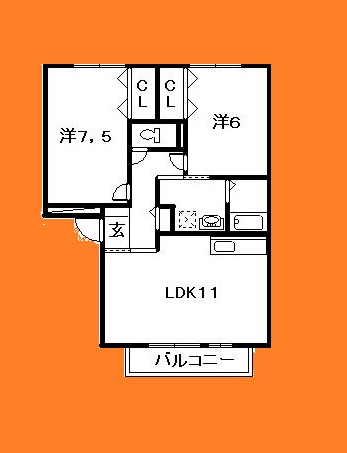 船橋市本郷町のアパートの間取り