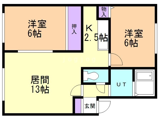 札幌市手稲区星置南のアパートの間取り