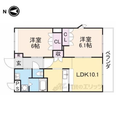 米原市村居田のアパートの間取り