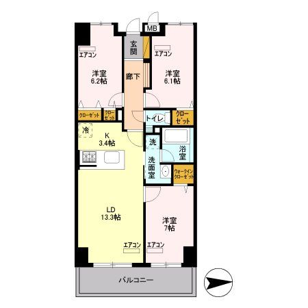 足立区西新井栄町のマンションの間取り