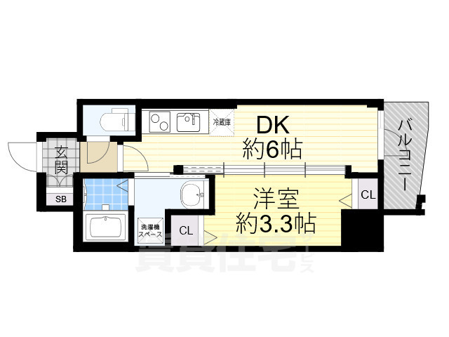 豊中市本町のマンションの間取り