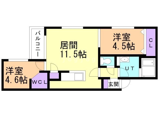 札幌市白石区栄通のマンションの間取り