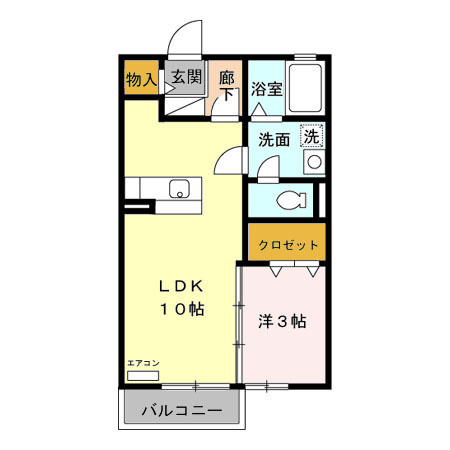 グランコール古見Aの間取り