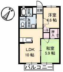 シャーメゾン　かどの間取り