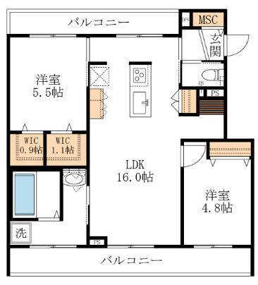 仮称）十余二メゾンの間取り