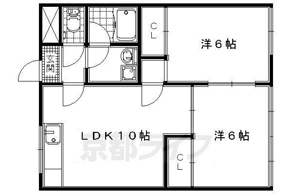 綴喜郡井手町大字多賀のアパートの間取り