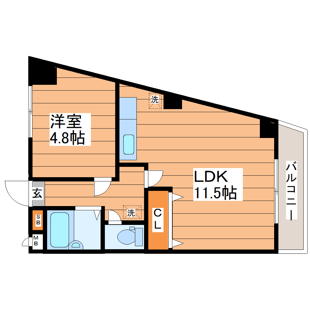 エミリービル卸町の間取り