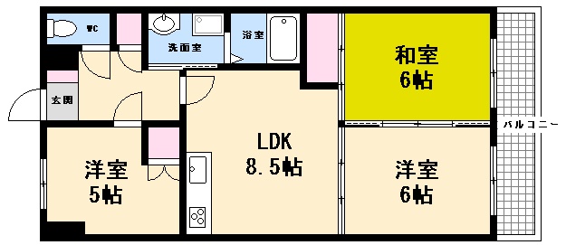 広島市西区草津東のマンションの間取り