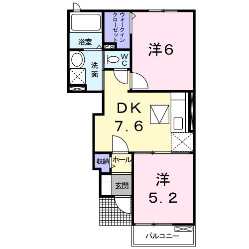 高松市国分寺町福家のアパートの間取り