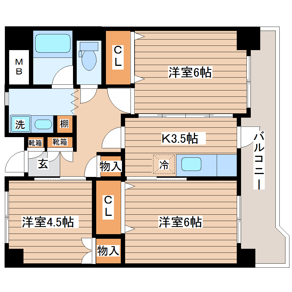 長町南424ビルの間取り