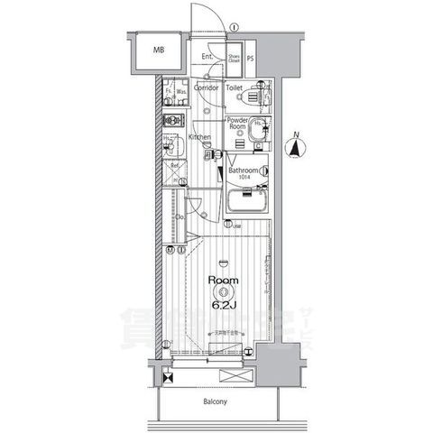 名古屋市中区新栄のマンションの間取り