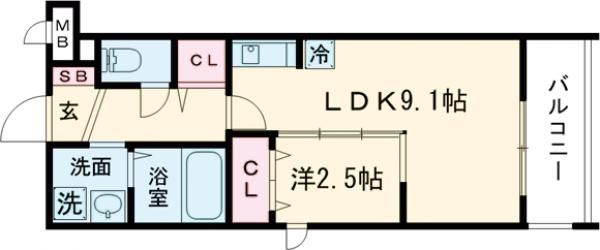 Mグランツ戸畑の間取り