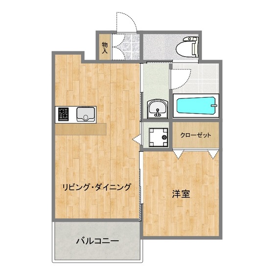 熊本市中央区船場町のマンションの間取り