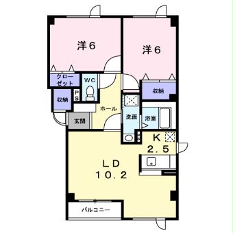 北斗市追分のアパートの間取り