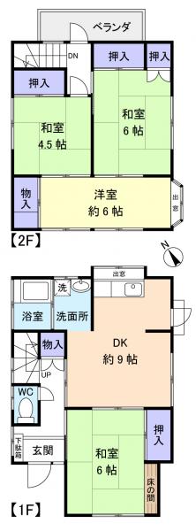 【西志津５－３－３８戸建の間取り】