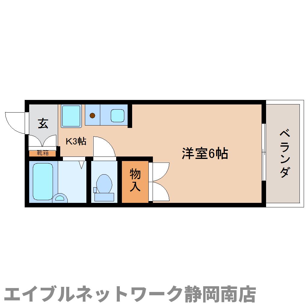 静岡市駿河区稲川のマンションの間取り